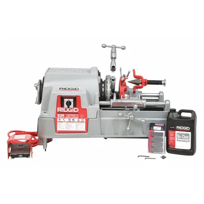 RIDGID Pipe Threading Machine: 535, For 1/8 in to 2 in Pipe, 2 hp, Manual Chuck - Stationary Pipe Threading Machines