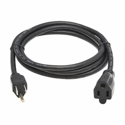 EATON Power Cord: 6 ft Lg, 3/16, 5-15P Plug, 5-15R Receptacle, SJT, PVC, 13 A Current - Electronic Equipment Power Cords