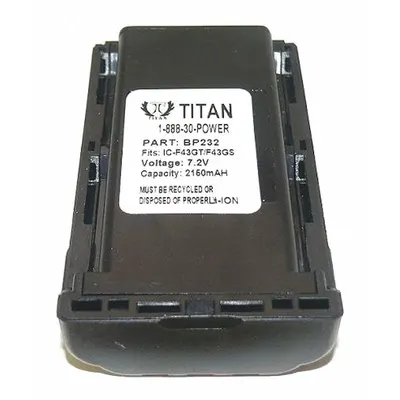 BANSHEE Radio Battery: Fits Icom, For F14/F24/F33/F34/F43/F44 Series, 2,150 mAh - ICOM-Compatible Batteries