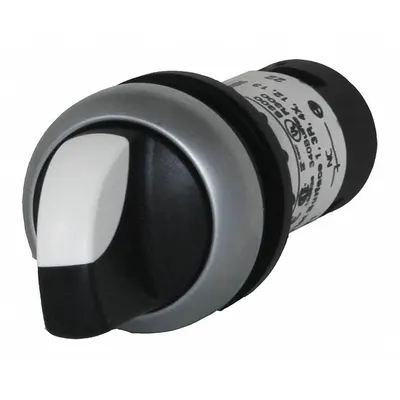 EATON Selector Switch: 22 mm Panel Mounting Size, 2 Positions, Short Lever, 2NO - Selector Switches