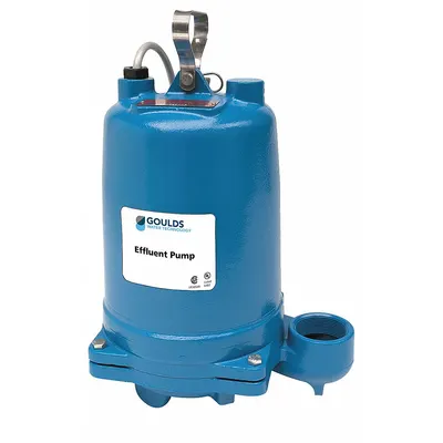 GOULDS Effluent Pump: 1/2 hp, 120V AC, Single Phase, 78 gpm Flow Rate @ 10' of Head - General Purpose Effluent Pumps