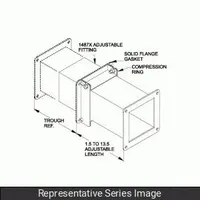 HAMMOND MANUFACTURING Wireway Adjustable Fitting: 6 in Wd, 6 in Ht, Stainless Steel, Smooth Brushed (MPN 1487DXSS)
