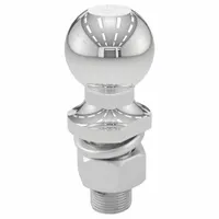Steel trailer ball with chrome finish, 2-inch diameter, and 6,000 lb gross vehicle weight capacity. Suitable for Class III/IV towing applications requiring a corrosion-resistant connection point for trailers, boats, or equipment