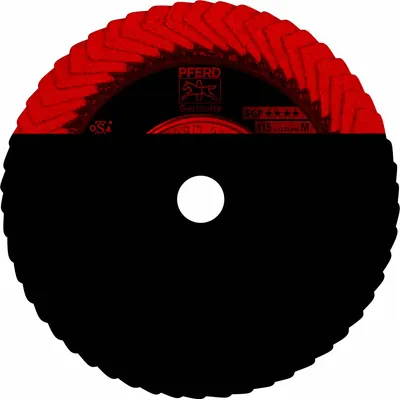 PFERD Flap Disc: Radial, 4-1/2" x 5/8"-11, Ceramic, 60 Grit, Fiberglass Bk - Cool-Cutting Flap Discs for Carbon & Stainless Steel