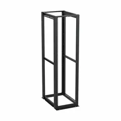 Free-standing 4-post open-frame server rack made of steel. Measures 84 in (45 rack units) high, 23 1/4 in wide, and 30 in deep. Includes a tube of anti-oxidizing paste. Suitable for mounting standard 19-inch network equipment and servers in data centers or IT rooms.