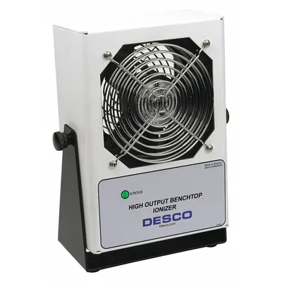 DESCO Benchtop Ionizer: 3 1/8 in Overall Dp, 9 1/2 in Overall Ht, 6 in Overall Wd - Benchtop Air Ionizers