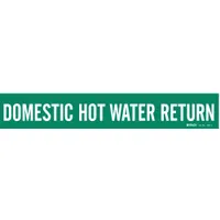 Pipe Marker: Domestic Hot Water Return, Green, White, Fits 2 1/2 to 7 7/8 in Pipe O.D. (MPN 7351-1)