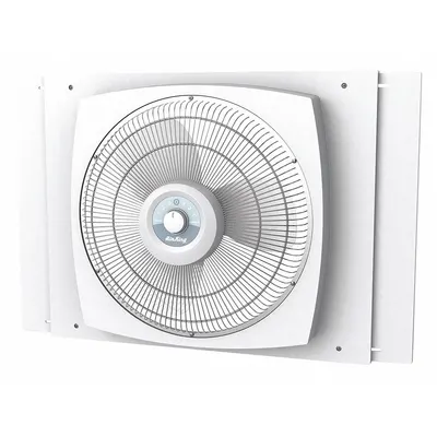 AIR KING Window Fan: 16 in Blade Dia, 22 in H, 34 1/2 in W, 3 Speeds - Office Window Fans
