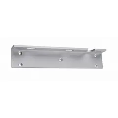 Plastic mounting bracket with a 3 1/2 in height, designed for securing industrial equipment such as control panels or alarm devices onto walls or machinery. Suitable for use in confined spaces requiring stable support.
