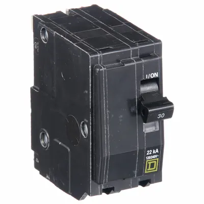 SQUARE D Miniature Circuit Breaker: 30 A, 120/240V AC, Single Phase, 22kA at 120/240V AC - QO Series, Plug-In Square D Miniature Circuit Breakers