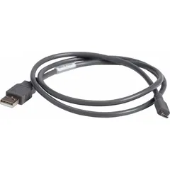 USB replacement cable for BRADY CR2700 barcode scanner. Connects scanner to host device for data transfer and power. Used in industrial labeling and asset-tracking applications.
