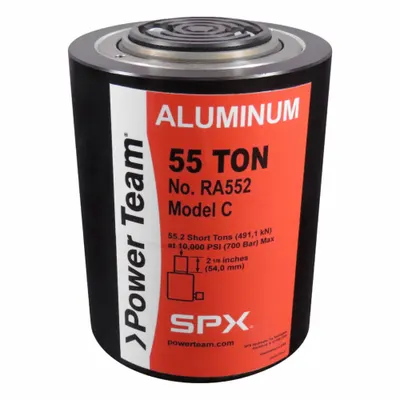 POWER TEAM Standard Hydraulic Rams: Single Acting, 55 ton Nominal Capacity - Lightweight Rams