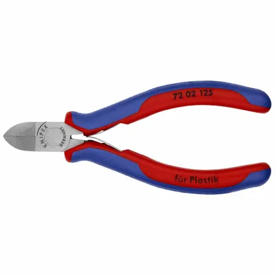 KNIPEX Diagonal Cutting Plier: Flush, Straight, Oval, 7/8 in Jaw Lg, 1/8 in Jaw Wd - Flush-Cut Diagonal-Cutting Pliers