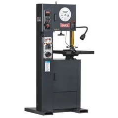 This manual vertical band saw is designed for precision cutting of metal workpieces. It features a 15-1/2 in throat depth, a speed range of 82 to 3,950 SFPM, and a 0° blade angle. The saw requires 20.0 A at 3 phase power and is suitable for fabrication shops, maintenance facilities, and industrial manufacturing.