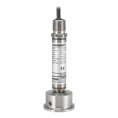 ASHCROFT Sanitary Pressure Transmitter: 2 in Triclamp, 0 to 100 psi, 4 to 20mA - Sanitary Pressure Transmitters with Cable & Wire Leads
