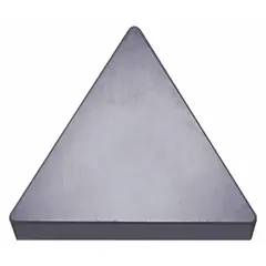 Ceramic triangle turning insert for high-speed machining of hardened steels, cast irons, and superalloys. Withstands extreme heat in demanding turning operations.
