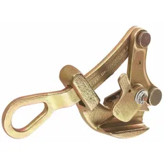Parallel-type cable pulling jaw grip for EHS, guy strand, and messenger cables. Accommodates a minimum cable diameter of 0.157 inches. Spring-loaded mechanism provides secure grip during overhead line construction and utility work.