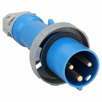 HUBBELL Pin and Sleeve Plug: Blue, 250V AC, Single Phase, 60 A, 2 Pole, 3 Wire - Watertight Plugs