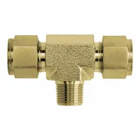 BRENNAN INDUSTRIES Compression Tee Fitting: 1/2 in OD x 1/2 in OD x 3/8 in Pipe Size, Brass (MPN N2601-08-08-06-B)