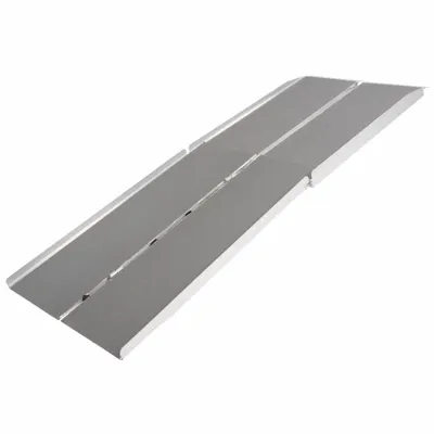 SILVER SPRING Wheelchair Ramp: Wheelchair Ramp, Silver, 3 11/12 ft Retracted Lg, ADA - Wheelchair Ramps without Handrails