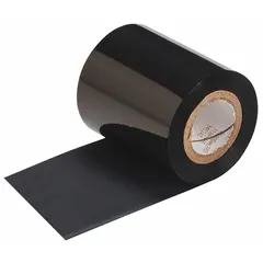 Black resin ribbon for THT 3" Core Printers, solvent-resistant and CSA Approved. Used for printing durable labels in industrial environments such as asset identification, cable marking, and safety signage.