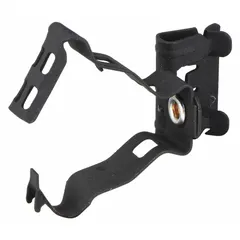 Steel beam mount for securing conduit, pipe, and cable to steel beams in electrical installations. Features hammer-on mounting for horizontal orientation, fits beam flanges 1/8 in to 1/4 in thick. Compatible with 1/2 in and 3/4 in EMT conduit. UL/CUL listed. Overall dimensions: 1 in width, height, and length.