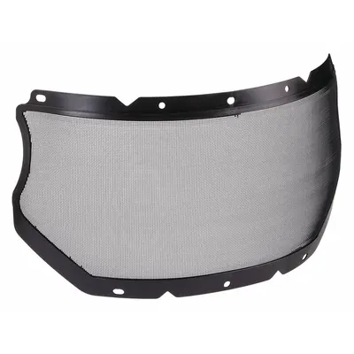 MSA Face Shield Visor: 17 in Overall Wd, 8 in Overall Ht, Gray, Uncoated - Ventilated Mesh Replacement Visors