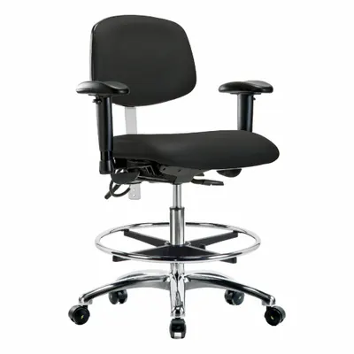 OEM Vinyl ESD & Cleanroom Task Chair with Arms - Vinyl ESD & Cleanroom Chairs