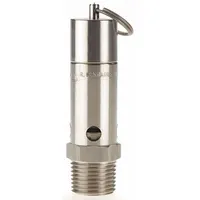 CONRADER Safety Valve: Hard Seat, 1/2 in (M)NPT Inlet (In.), 225 psi Preset Setting (PSI) (MPN SRH375-1/2-SS-225)