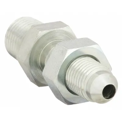 AEROQUIP Hydraulic Hose Adapter: 1/4 in x 1/4 in Fitting Size, Male x Male, NPTF x JIC - NPTF-to-JIC Steel Hydraulic Hose Adapters