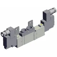 Solenoid Valve: SY7000 Series, Double Solenoid, Five-Way / Three-Position, 5 Ports, 24V DC, Closed (MPN SY7320-5DZ-02T-F2)
