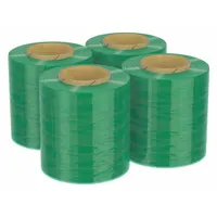 GOODWRAPPERS Stretch Wrap Film: 120 ga Gauge, 4 in Overall Wd, 650 ft Overall Lg, Light Green, 4 PK (MPN 15A867)