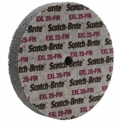 SCOTCH-BRITE Unitized Wheel: 6 in Dia x 1 in W, 1/2 in Arbor Hole, Silicon Carbide, Fine - Final Finishing Wheels for Stainless Steel & Nickel Alloys