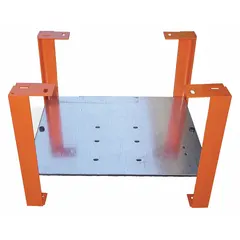 This stand provides a stable elevated platform for benchtop cutters and benders. With a height of 20 inches, it reduces operator bending during use. Dimensions: 20 in height, 16 in width, 18 in length. Suitable for construction and metal fabrication applications.