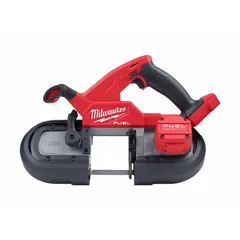 This MILWAUKEE cordless band saw is a tool-only model featuring a brushless motor and a 35-3/8 in blade. It offers a maximum cutting length of 3-1/4 in and includes a dual trigger for enhanced control. Suitable for cutting metal, conduit, and pipe in construction, plumbing, and electrical applications.