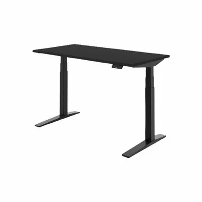 FLEXISPOT Adjustable Standing Desk: Black, Particle Board, 55 in Overall Wd - Electric Adjustable-Height Desks