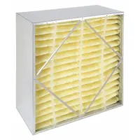 Rigid Cell Air Filter: 24 in x 24 in x 12 in, Fiberglass, No Header, MERV 14
