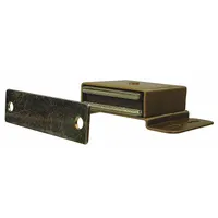 Door Catch: Brass, Magnetic, 3 1/2 in Ht, 2 in Wd (MPN 4FCV7)