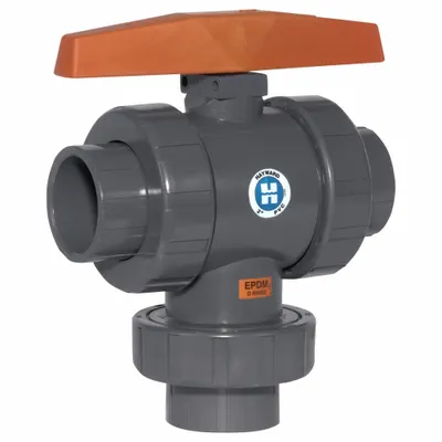 HAYWARD TW2250T T-Port CPVC Ball Valve - T-Port CPVC Ball Valves