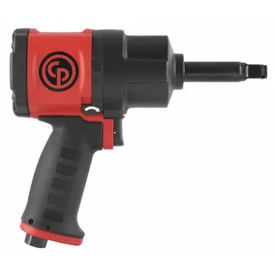 CHICAGO PNEUMATIC Air Impact Wrench: Compact, 1/2 in Drive, Pistol-Grip, Square - Pistol-Grip Air-Powered Impact Wrenches with Extended Anvils