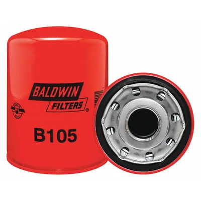BALDWIN FILTERS Oil Filter: B105, 1 1/2"-12 Thread Size, 6 5/16 in Overall Ht, Oil, Detroit - Spin-On Oil Filters