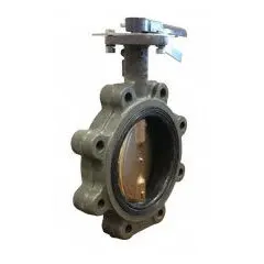 This 6-inch cast iron butterfly valve features a concentric lug design with an aluminum bronze alloy disc and EPDM seat. Rated for 200 psi CWP, it is operated by a lever handle. Suitable for on-off flow control in general industrial piping systems handling water, air, or mild chemicals.