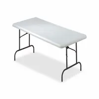 ICEBERG Folding Table: Rectangle Table Shape, Platinum Granite Tabletop, 30 in Dp, 60 in Wd, 29 in (MPN 65213)