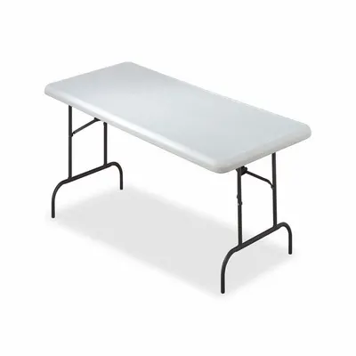 ICEBERG Folding Table: Rectangle Table Shape, Platinum Granite Tabletop, 30 in Dp - Standard Folding Tables