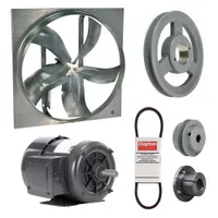Exhaust Fan with Drive Package: Belt Drive, 24 in Blade, 3/4 hp, 7,927 cfm, 208-230/460V AC, 3 ph (MPN 7M7X1)