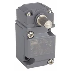 This Dayton rotary-motion limit switch features a non-metallic housing and SPDT contact configuration with screw terminals. It offers 0.08 in pretravel and 0.16 in overtravel, designed for position sensing in industrial equipment such as conveyors and packaging machinery.