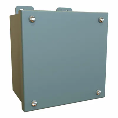 HAMMOND Electrical Enclosure: Steel, 6 in x 6 in x 4 in, NEMA 12/13, w/Panel, Solid Cover - Steel Dust-Tight Enclosures