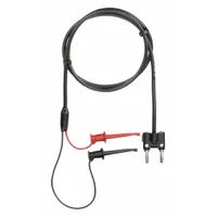 APPROVED VENDOR Test Leads: Black Electrical Current Color, Mini Clip, Double Banana Plug, 3 ft Lg