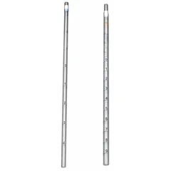 This sterile serological pipette is made of polystyrene and has a 10 mL capacity with 0.1 mL graduation increments. It is not individually wrapped. Used for precise liquid measurement and transfer in laboratory applications such as cell culture, media preparation, and reagent dispensing.