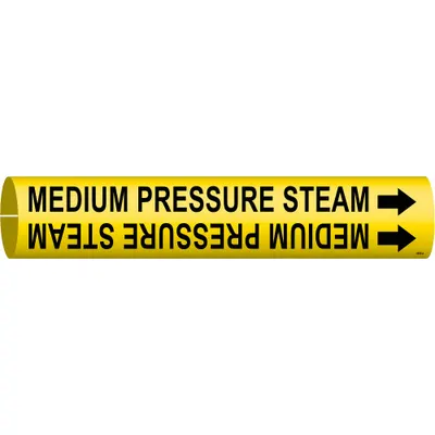BRADY Medium Pressure Steam Snap-On Pipe Marker - Medium Pressure Steam Snap-On Pipe Markers